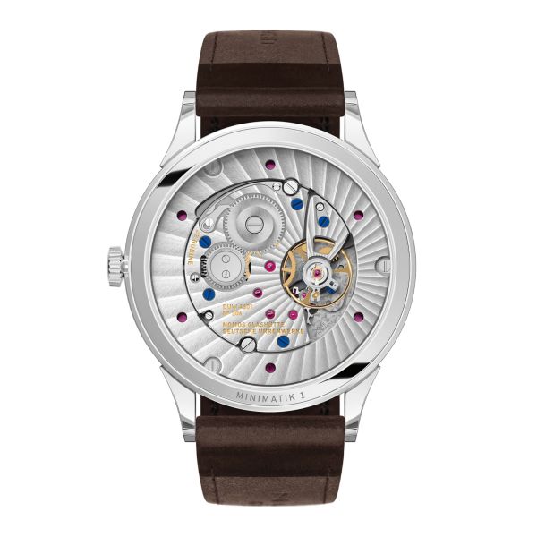 NOMOS Minimatik 39 Date Gold automatic white dial leather strap 39mm