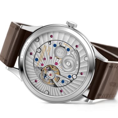 Montre NOMOS Minimatik 39 Date Gold automatique cadran blanc argenté automatique bracelet cuir 39 mm