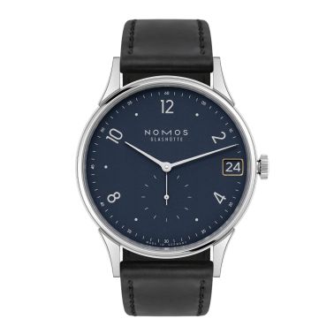 NOMOS Minimatik 39 Date Blue automatic blue dial leather strap 39mm