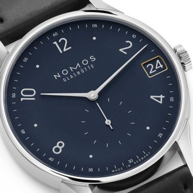 NOMOS Minimatik 39 Date Blue automatic blue dial leather strap 39mm