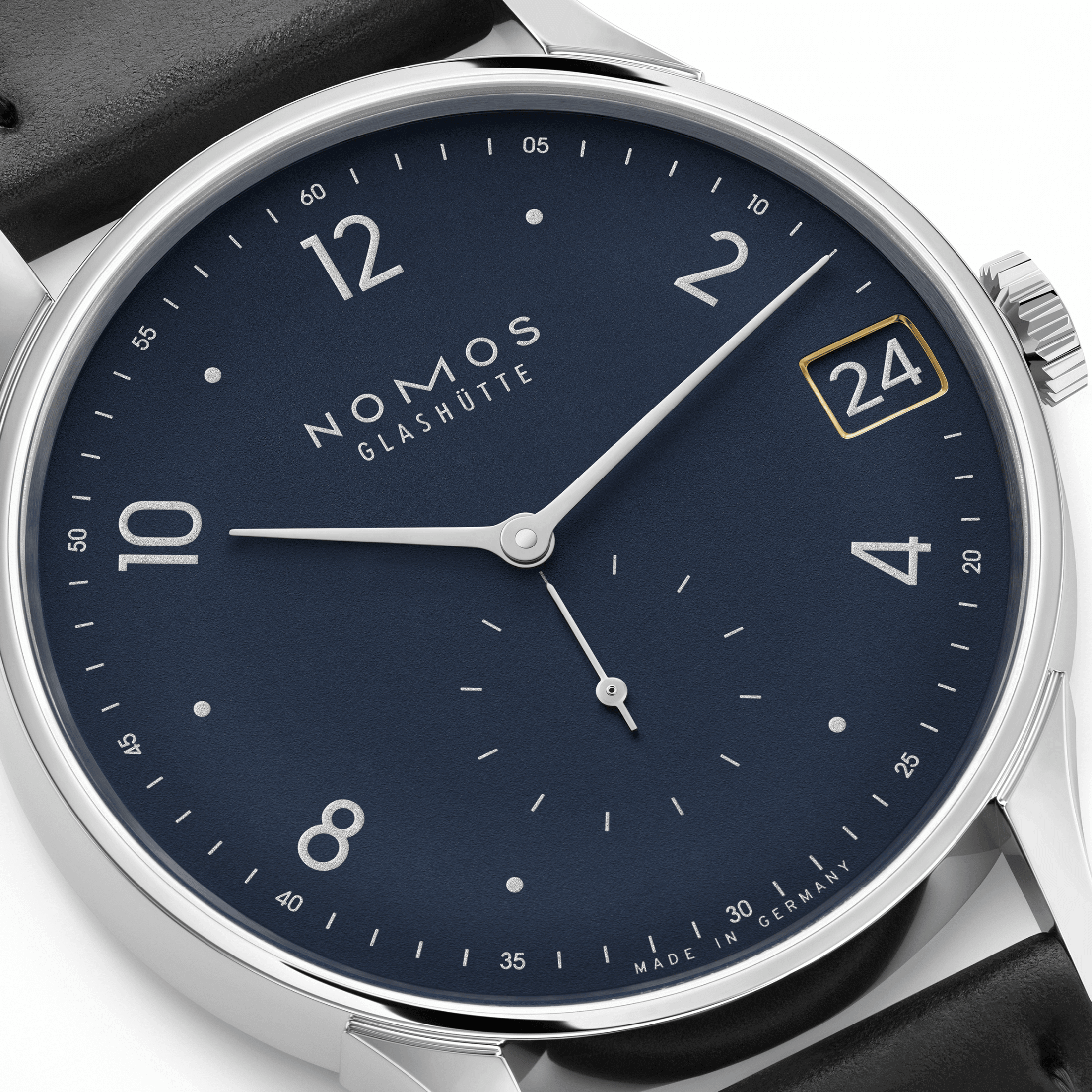 NOMOS Minimatik 39 Date Blue automatic blue dial leather strap 39mm