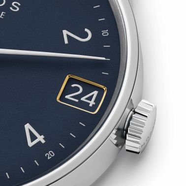 Montre NOMOS Minimatik 39 Date Blue automatique cadran bleu automatique bracelet cuir 39 mm