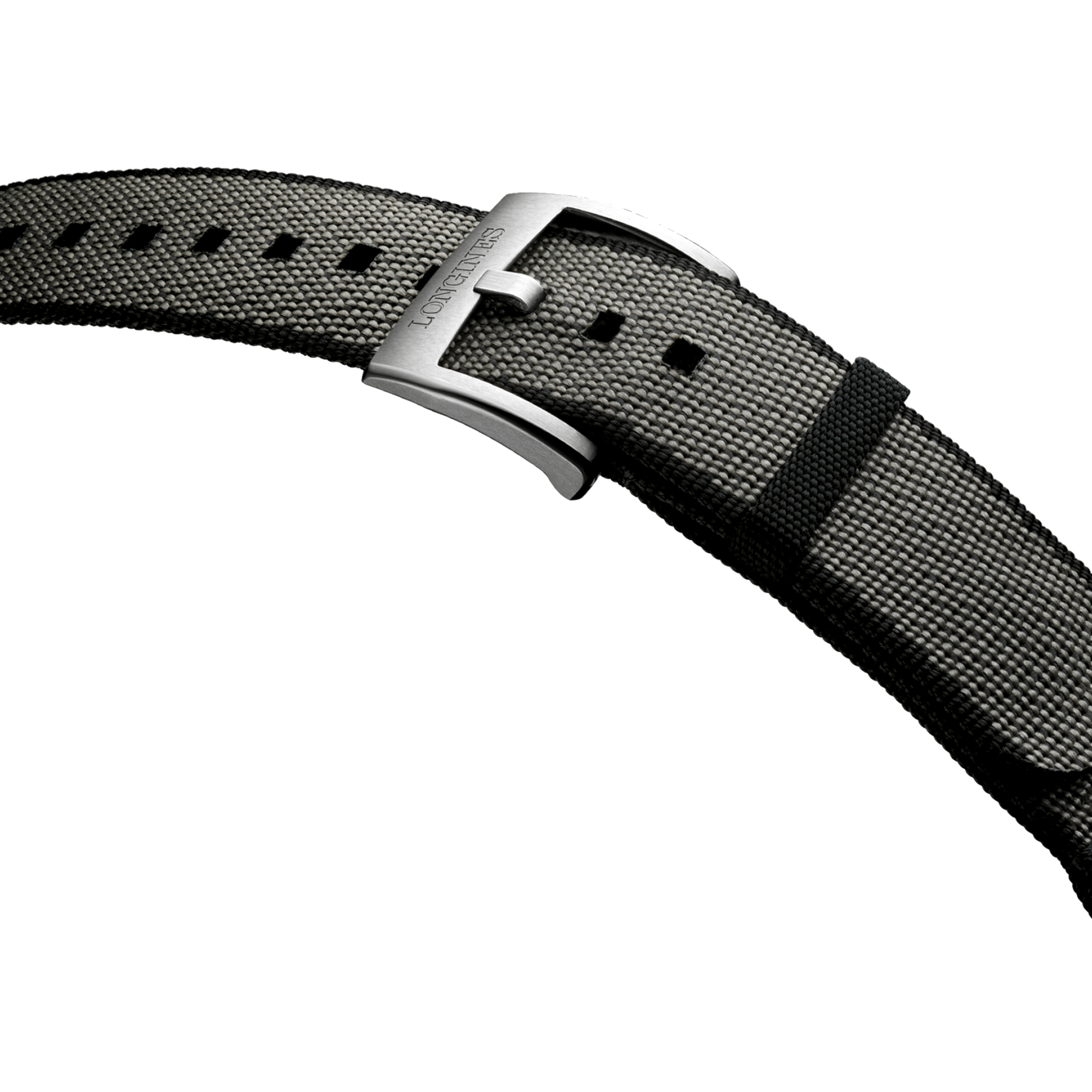 Montre Longines Spirit Flyback Titane automatique cadran anthracite bracelet NATO gris 42 mm L3.821.1.53.2