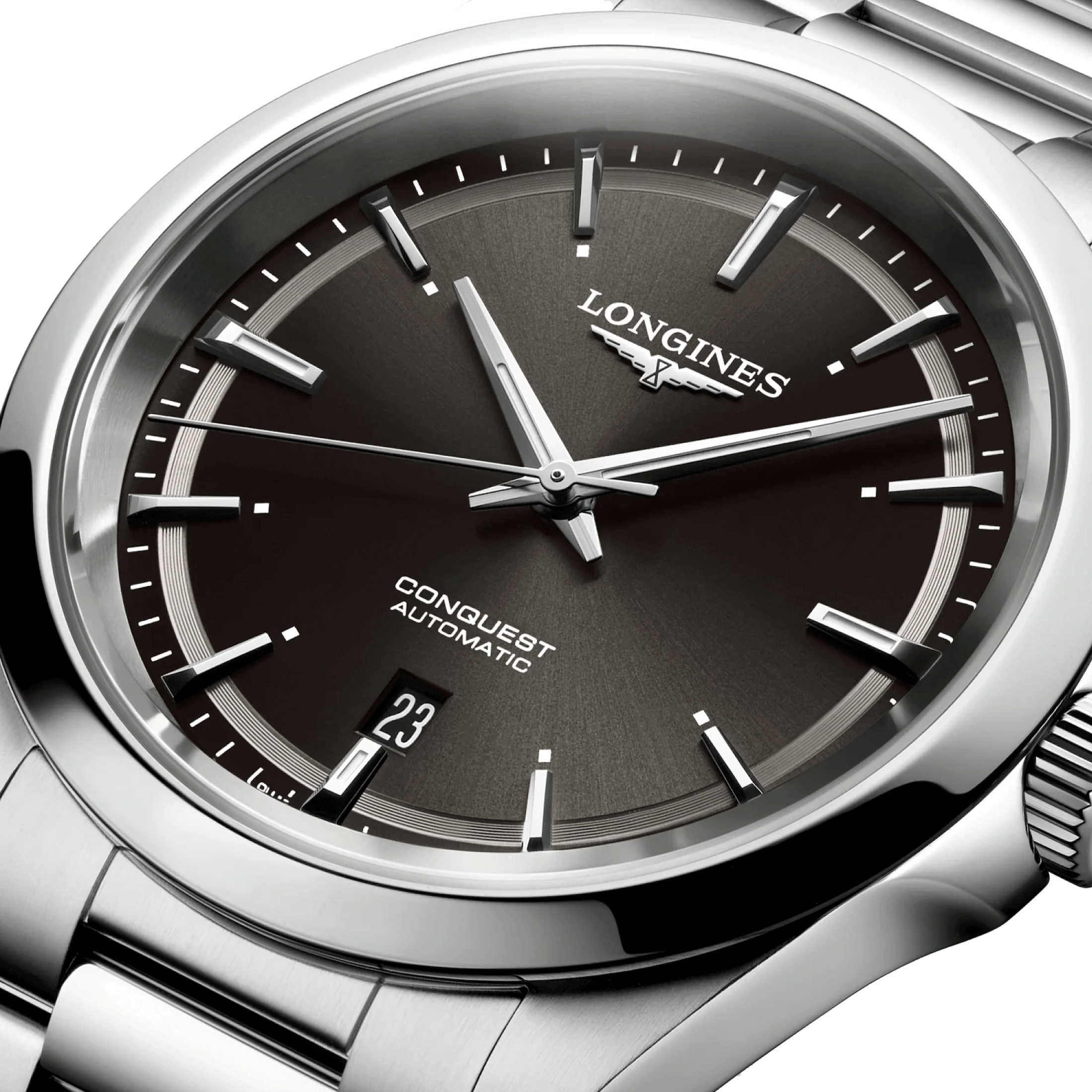 Montre Longines Conquest 2023 automatique cadran noir bracelet acier 41 mm L3.830.4.52.6