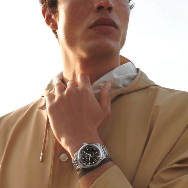 Longines Conquest automatic watch black dial steel bracelet 41 mm