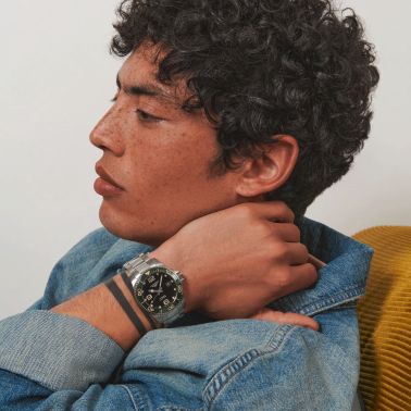 Montre Longines Hydroconquest automatique lunette verte cadran noir bracelet acier 41 mm L3.781.4.05.6