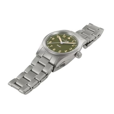 Hamilton Khaki Field watch, quartz, khaki dial, 33 mm steel bracelet