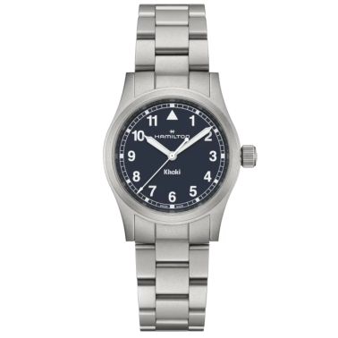 Montre Hamilton Khaki Field quartz cadran bleu bracelet acier 33 mm