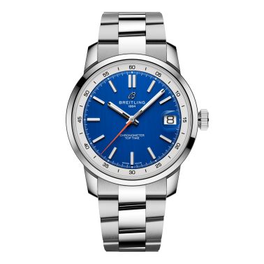 Breitling Top Time B31 automatic blue dial steel bracelet 38 mm