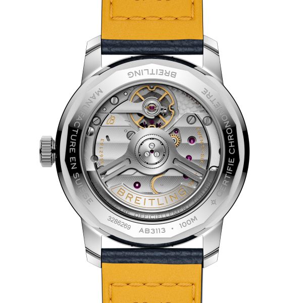 Montre Breitling Top Time B31 automatique cadran bleu bracelet cuir 38 mm