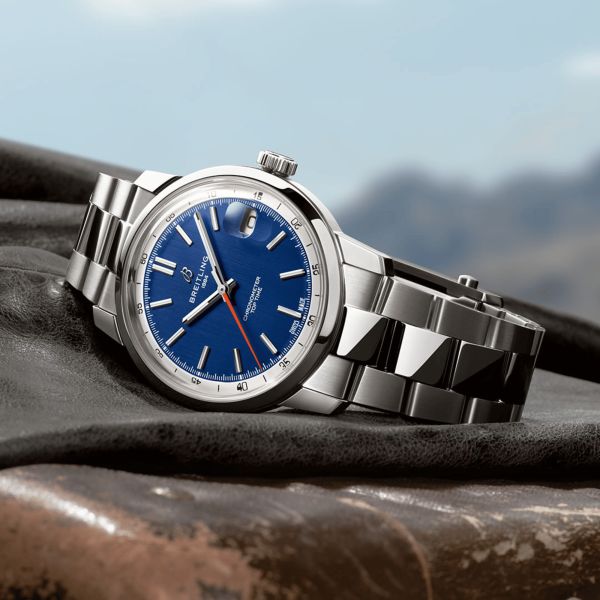 Breitling Top Time B31 automatic blue dial steel bracelet 38 mm