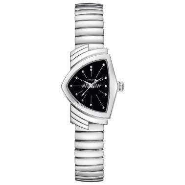 Montre Hamilton Ventura Small cadran noir bracelet acier flex