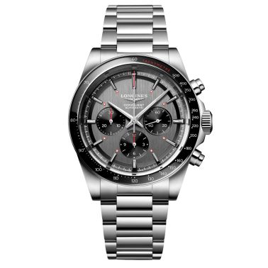 Longines Conquest Chronograph auto Ski Edition, anthracite dial, 42 mm steel bracelet