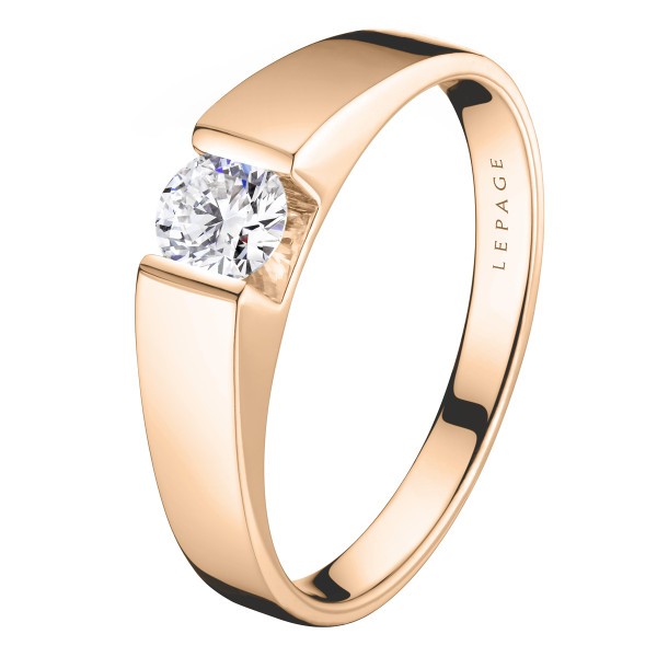 Lepage Audacieuse engagement ring in rose gold and diamond