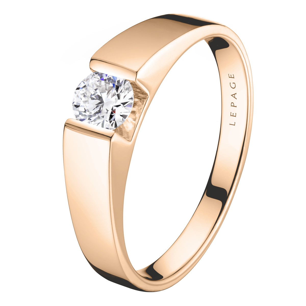 Lepage Audacieuse engagement ring in rose gold and diamond