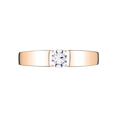 Solitaire Lepage Audacieuse en or rose diamant