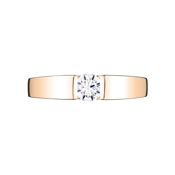 Solitaire Lepage Audacieuse en or rose diamant