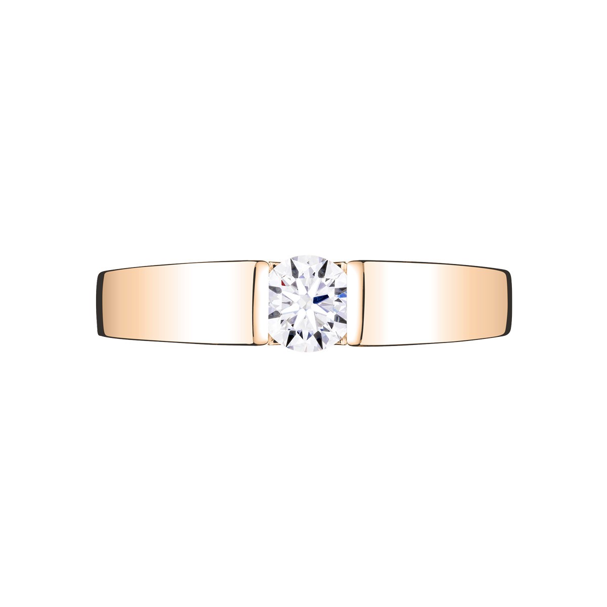 Solitaire Lepage Audacieuse en or rose diamant