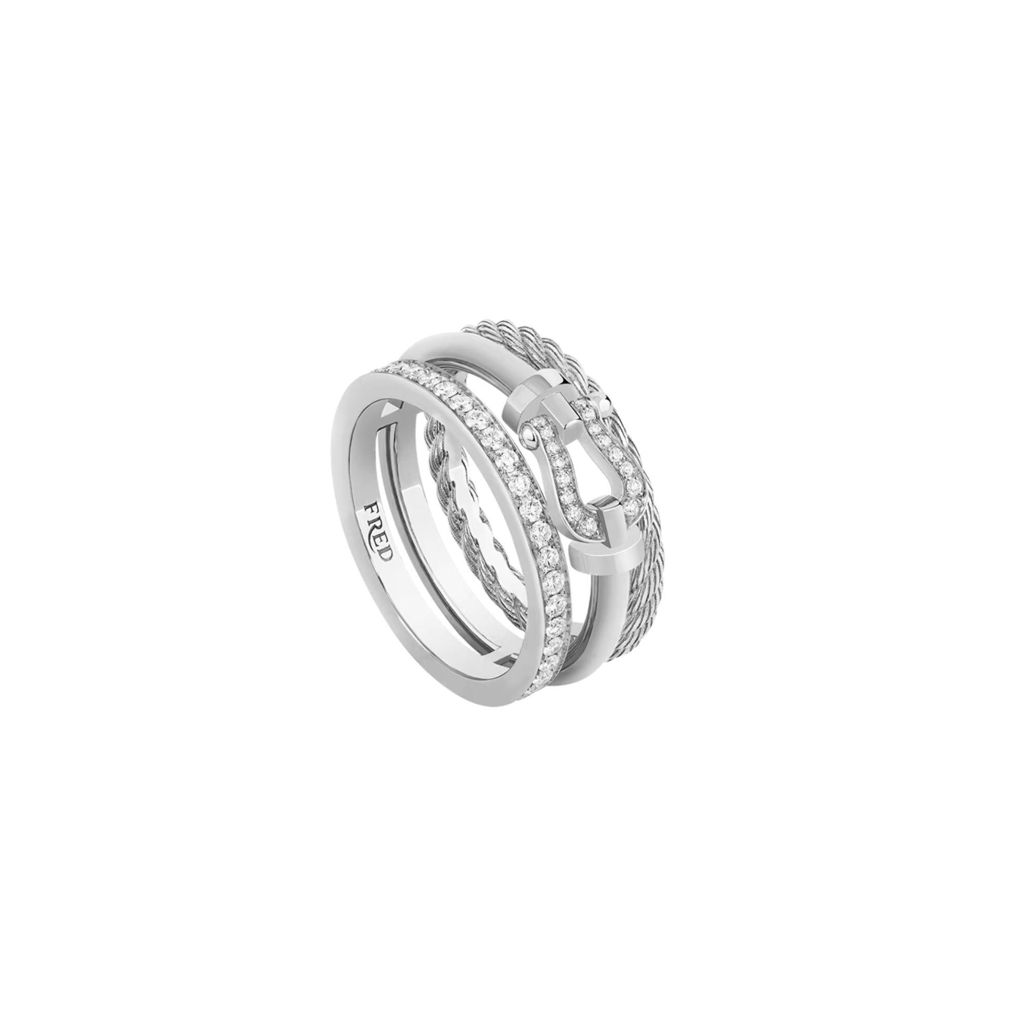 copy ofBague FRED Force 10 Rise en or rose semi pavée de diamants