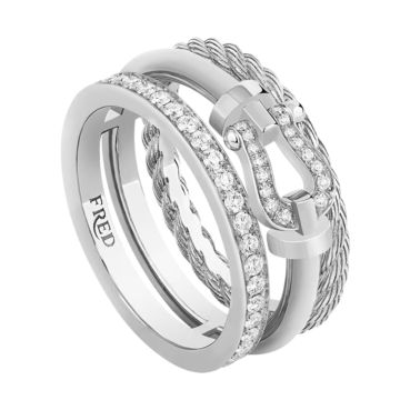 copy ofBague FRED Force 10 Rise en or rose semi pavée de diamants