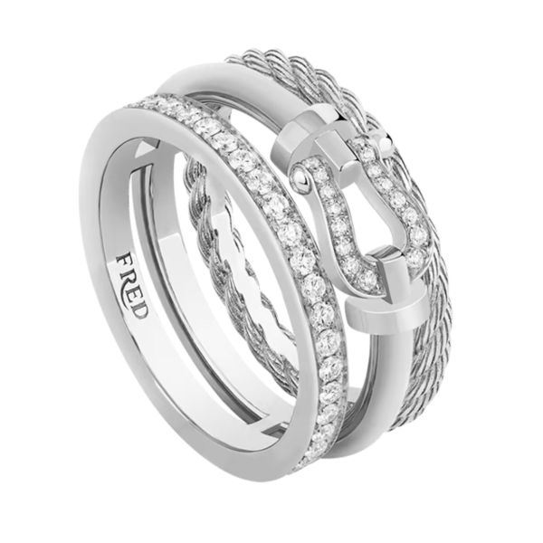 copy ofBague FRED Force 10 Rise en or rose semi pavée de diamants