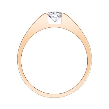 Solitaire Lepage Audacieuse en or rose diamant