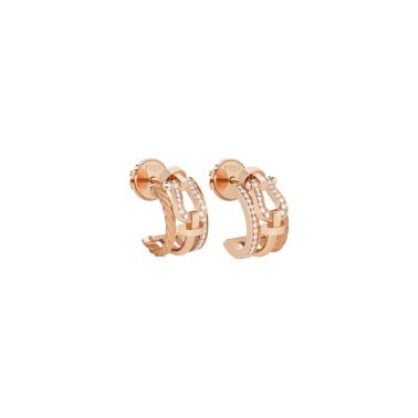 FRED Force 10 Rise Small Model Earrings in rose gold and diamonds