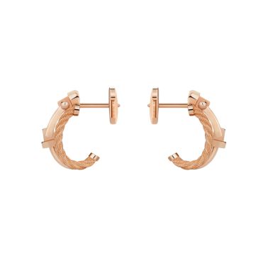 FRED Force 10 Rise Small Model Earrings in rose gold and diamonds