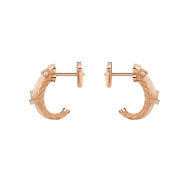 FRED Force 10 Rise Small Model Earrings in rose gold and diamonds