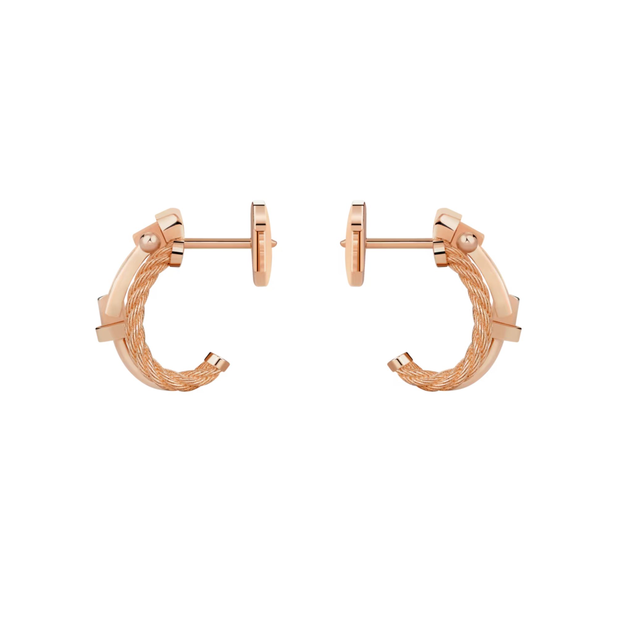 FRED Force 10 Rise Small Model Earrings in rose gold and diamonds
