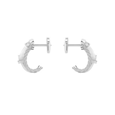 FRED Force 10 Rise Small Model Earrings in White Gold and Diamonds