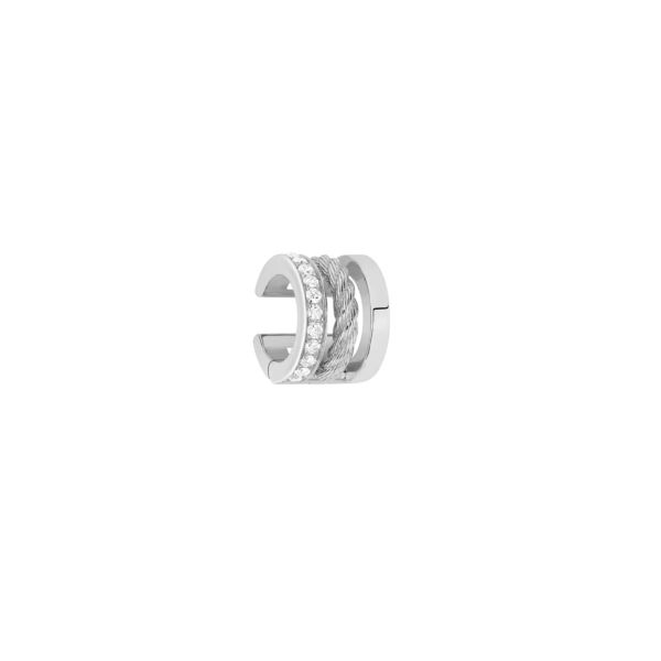 FRED Force 10 Rise Ear Cuff in White Gold and Diamonds