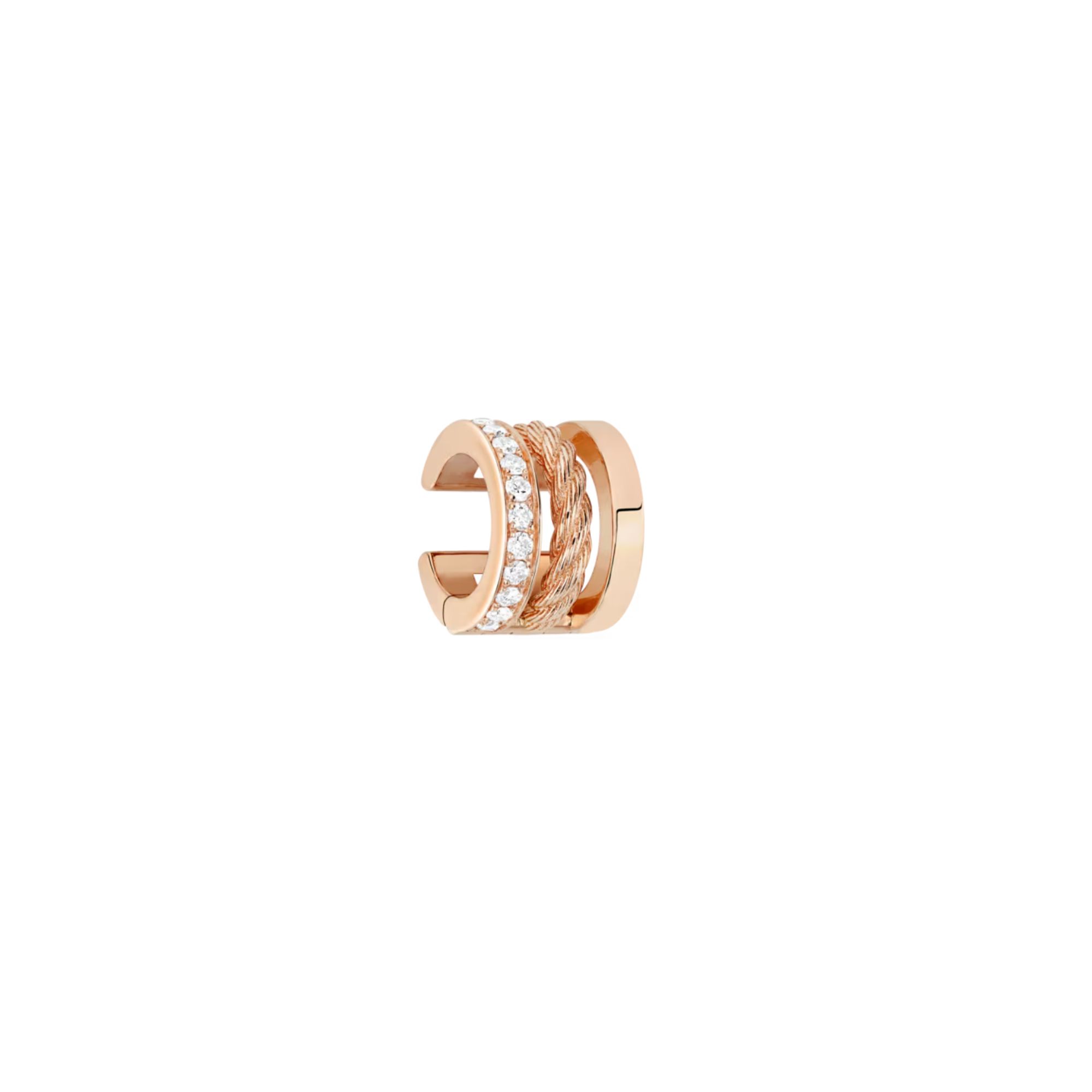 FRED Force 10 Rise Ear Cuff in Rose Gold and Diamonds