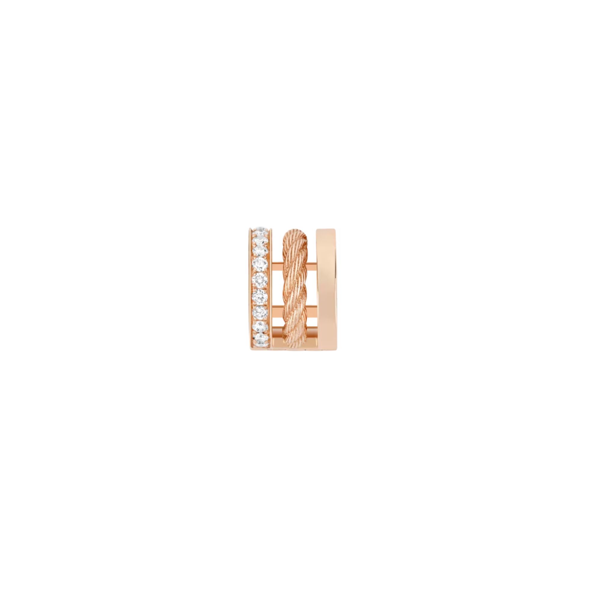 FRED Force 10 Rise Ear Cuff in Rose Gold and Diamonds