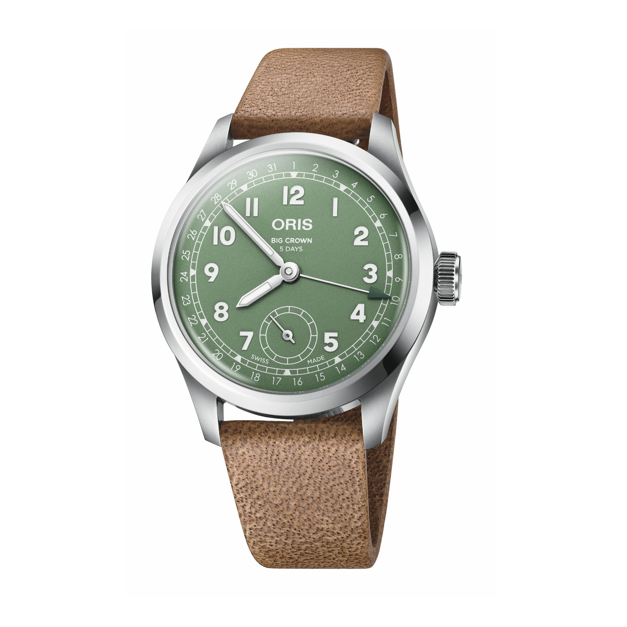 Oris Big Crown Pointer Date Calibre 403 Green 40 mm leather Lepage