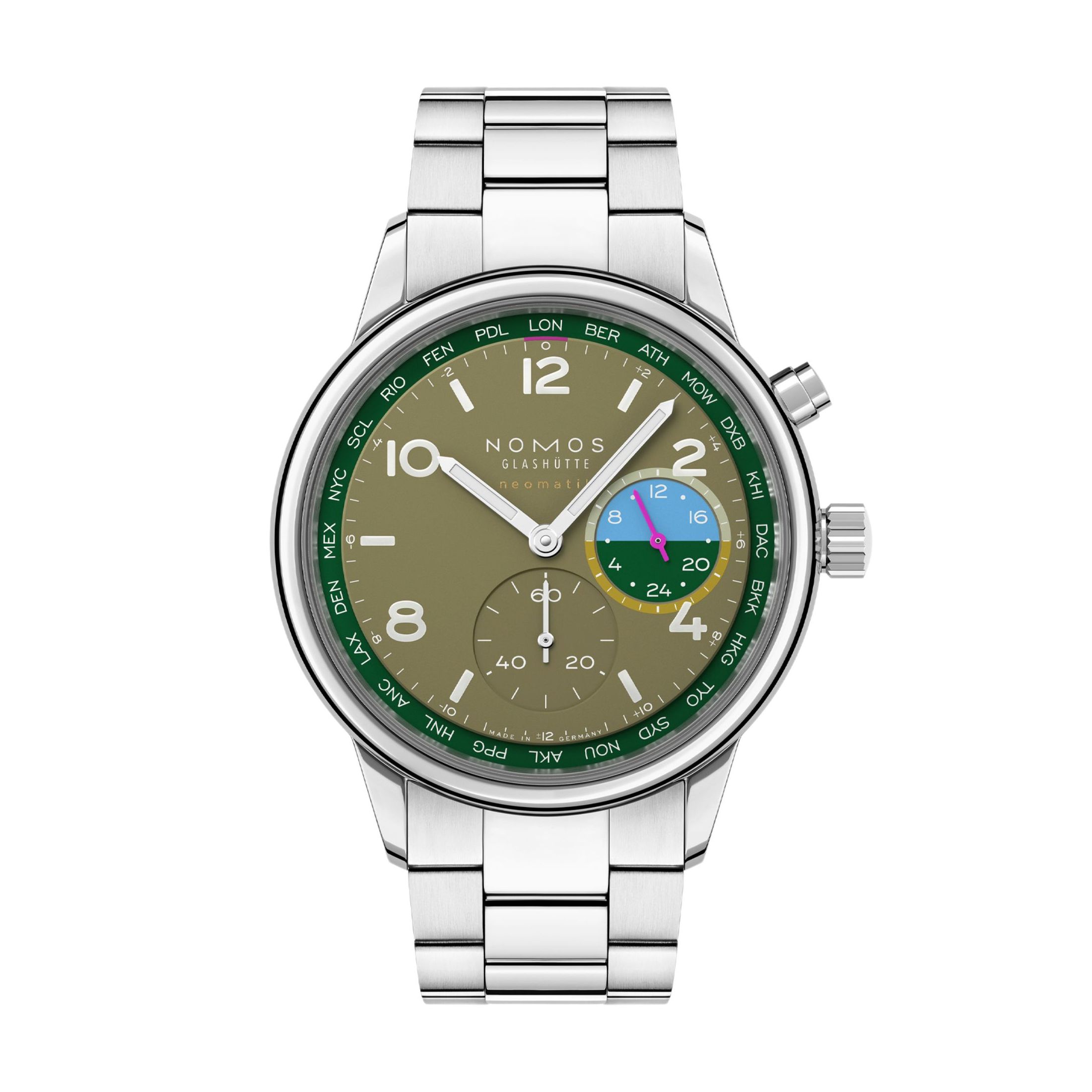 Montre Nomos Club Sport Neomatik Worldtimer Jungle sapphire back
