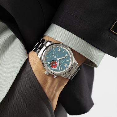 Montre Nomos Club Sport Neomatik Worldtimer Glacier sapphire back - Limited edition 40 mm steel bracelet