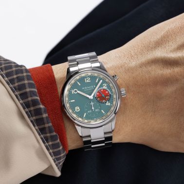 Montre Nomos Club Sport Neomatik Worldtimer Glacier sapphire back - Limited edition 40 mm steel bracelet