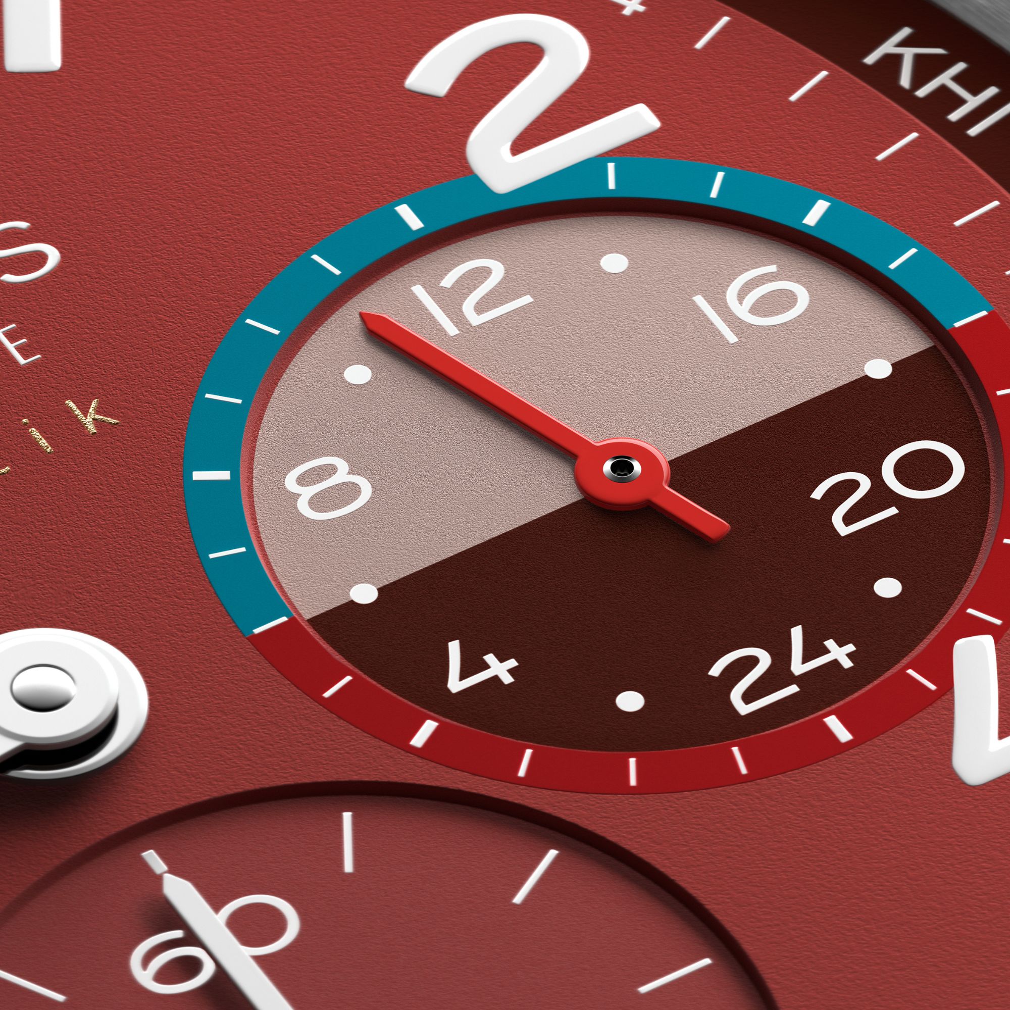 Montre Nomos Club Sport Neomatik Worldtimer Magma fond saphir - Ed. Limitée bracelet acier 40 mm