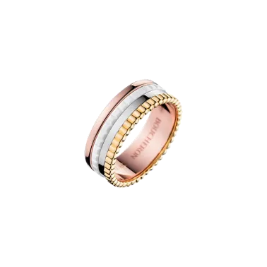 Bague Boucheron Quatre White Edition small trois ors et céramique blanche