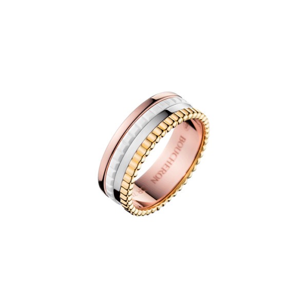 Bague Boucheron Quatre White Edition small trois ors et céramique blanche