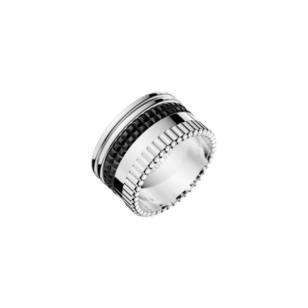 Bague Boucheron Quatre Black Edition large en or blanc et PVD noir JRG01789