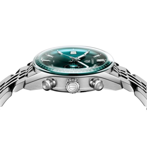 TAG Heuer Carrera Chronograph DATO automatic "beads-of-rice" steel bracelet 39 mm