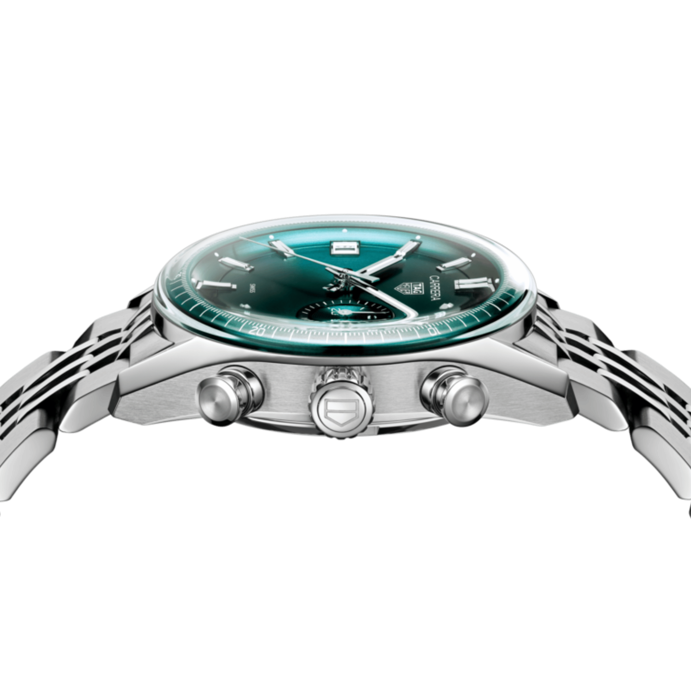 TAG Heuer Carrera Chronograph DATO automatic "beads-of-rice" steel bracelet 39 mm