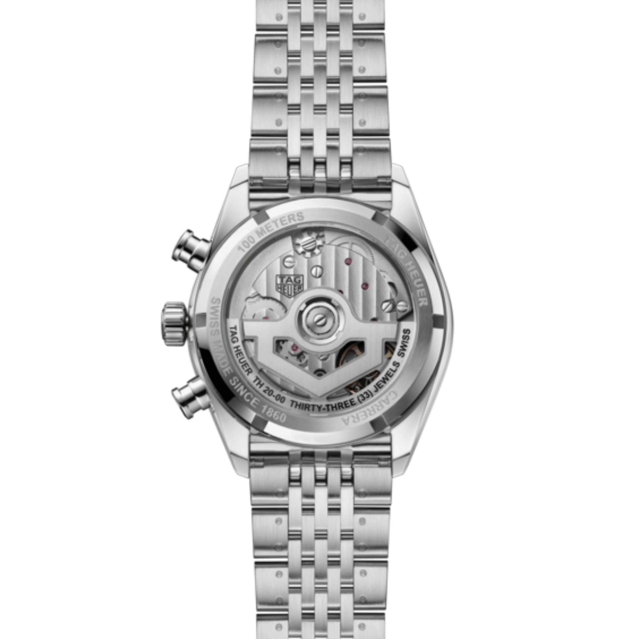 TAG Heuer Carrera Chronograph DATO automatic "beads-of-rice" steel bracelet 39 mm