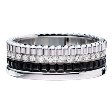 Bague Boucheron Quatre Black Edition small en or blanc diamants et PVD noir