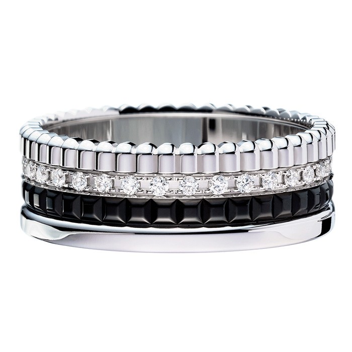 Bague Boucheron Quatre Black Edition small en or blanc diamants et PVD noir