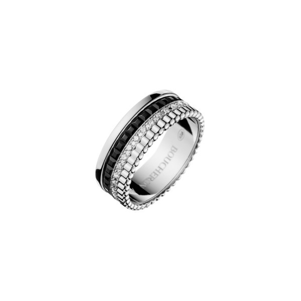 Bague Boucheron Quatre Black Edition small en or blanc diamants et PVD noir JRG01791