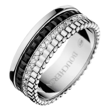 Bague Boucheron Quatre Black Edition small en or blanc diamants et PVD noir JRG01791