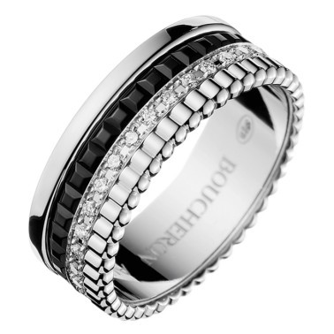 Bague Boucheron Quatre Black Edition small en or blanc diamants et PVD noir